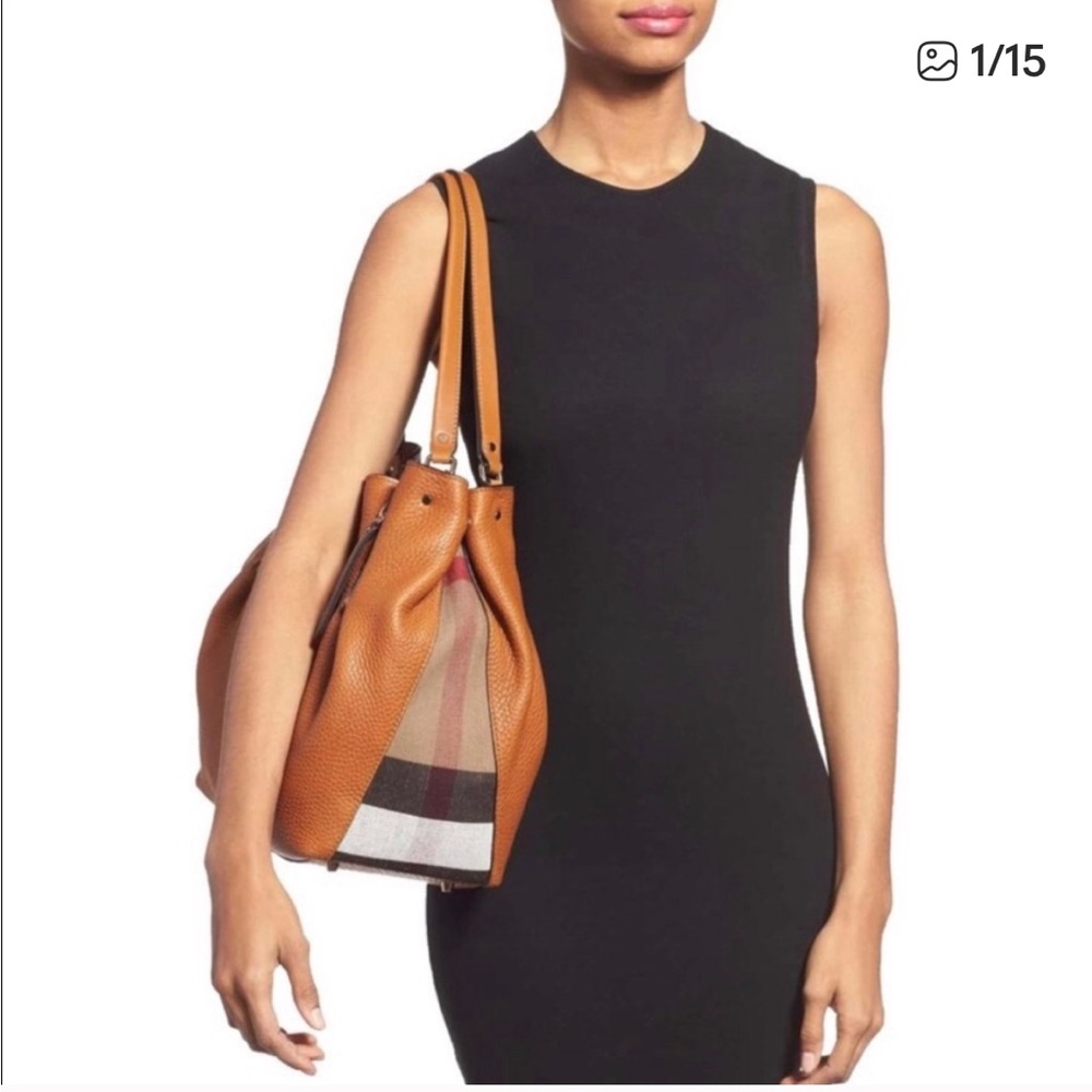 Burberry Maidstone Tote Tan Leather Shoulder Bag